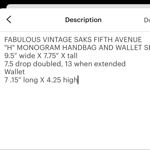 Vintage SAKS fifth avenue monogram purse set wallet two way - Picture 7 of 7